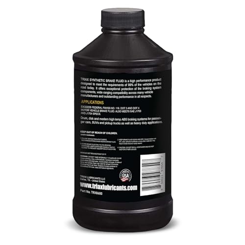 TRIAX Brake Fluid DOT 3&4 - Full Synthetic, High Temp, Heavy Duty, All-Vehicle, Race Ready - European, Asian, & US Vehicles - Resists Brake Fade & Vapor Lock, ABS Traction & Control (1 Quart) - size: 6 Quart Pack