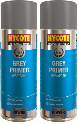 Hycote Fast Drying Aerosol Car Spray Paint, Grey Primer, 13.5 Oz (Pack of 2) - color: Grey Primer, size: 13.5 Ounce (Pack of 2)