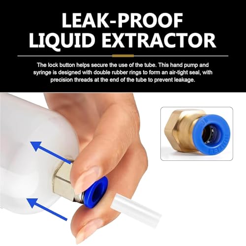 200cc Fluid Extractor Pump, Anti-breakage Plastic Manual Vehicle Filler, Sealed Anti-Splash Tubing-type Oil Suction Pump, Automotive Oil Syringe (White)
