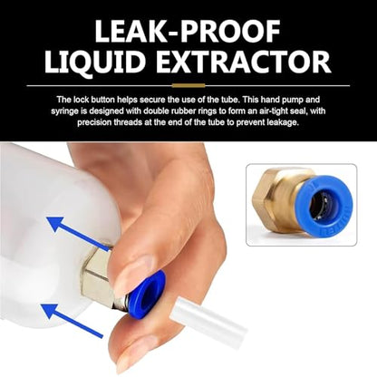 200cc Fluid Extractor Pump, Anti-breakage Plastic Manual Vehicle Filler, Sealed Anti-Splash Tubing-type Oil Suction Pump, Automotive Oil Syringe (White)
