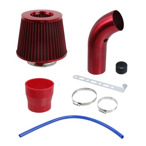 Modengzhe Cool Air Intake Kit, 3" Universal Induction Flow Tube Kit, Red - color: Red