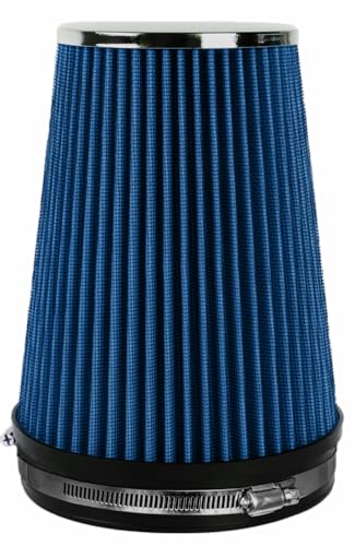 6" Inlet Cold Air Intake Filter Cone Replacement Performance Washable Clamp-On Dry Air Filters Blue (8" Tall) - color: Blue (8" Tall)