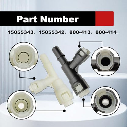 Pleoos 2PCS Car Heater Inlet Hose Fitting 15055343 Heater Inlet Hose Connector Tee Compatible with 00-14 GMC Yukon Sierra Chevy Tahoe Suburban Cadillac Escalade (Black & White)