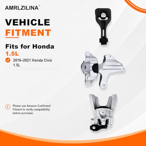 Engine Motor and Transmission Mount Kit for Civic 2016-2021 - size: 2016-2018 Civic EX-T; 2016-2017 Turbo 1.5L