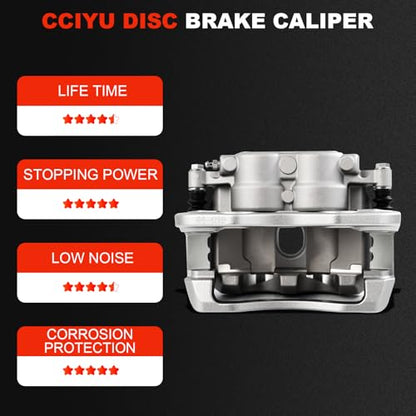 cciyu Rear Left Disc Brake Caliper Assembly w/Bracket 18B4940 - size: Rear Left[18B4940]