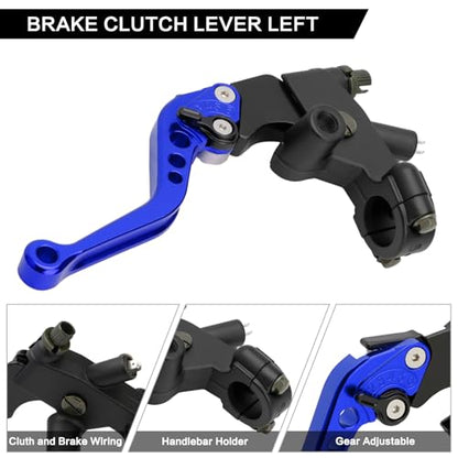 Motorcycle 7/8" 22mm Handlebar Brake Master Cylinder Clutch Lever - color: Bule