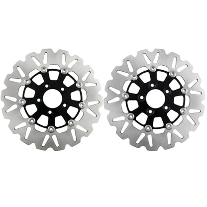 11.8" Front & Rear Floating Brake Rotors Disc Compatible with Harley Sportster Softail Touring Dyna Early Super Glide Motorcycle Brake Disc - size: 11.8" Front+Rear Rotors