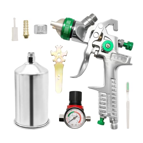 Saihisday HVLP Spray Gun Gravity Paint Gun with 2.5mm Nozzles 1000cc Cup