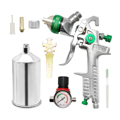 Saihisday HVLP Spray Gun Gravity Paint Gun with 2.5mm Nozzles 1000cc Cup