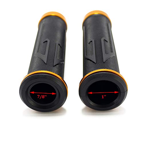 Black Motorcycle 7/8" Hand Grips Handle BAR Gel for Yamaha YZF 600 R1 R1M R6 R6S(Red) - color: Gold