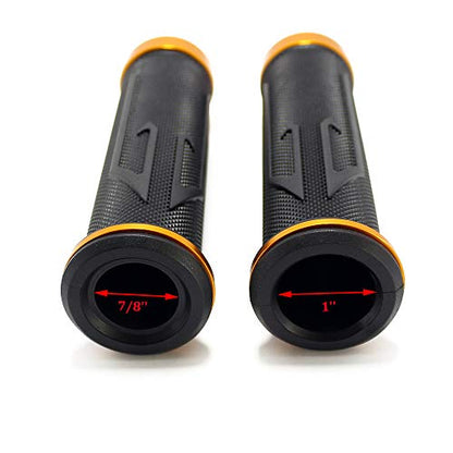 Black Motorcycle 7/8" Hand Grips Handle BAR Gel for Yamaha YZF 600 R1 R1M R6 R6S(Red) - color: Gold