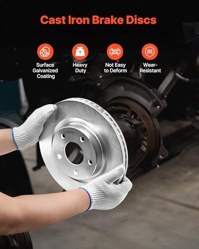 VEVOR Front and Rear Brake Kit Compatible with 2013 Nissan Altima (Base, SL, SV & S Sedan), 2014-2018 Nissan Altima, 2019-2023 Nissan Altima (with Manual Parking Brake), Hollow Structure Front Rotors - size: S-31464 + S-31312