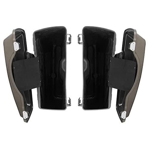 TCMT 5" Stretched Extended Saddlebags Fit For Harley Touring Road Glide Road King Electra Glide Ultra Classic 93-13 Street Glide FLHX 2008-2010 Painted ABS - color: Pewter Pearl Chrome Latches