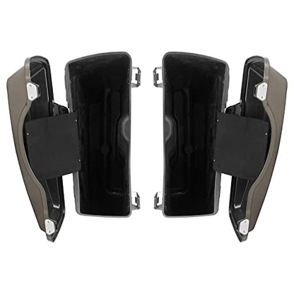 TCMT 5" Stretched Extended Saddlebags Fit For Harley Touring Road Glide Road King Electra Glide Ultra Classic 93-13 Street Glide FLHX 2008-2010 Painted ABS - color: Pewter Pearl Chrome Latches