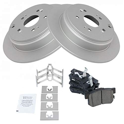 TRQ Rear Ceramic Brake Pad & Premium G-Coated Rotor Kit - style: BKA11331