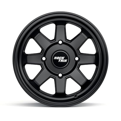 RockTrix RT116 14x7 ATV UTV Wheel 4x110 4+3 Offset, Matte Black, 1pc Single - size: 14x7 (4+3)