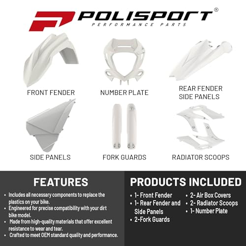 Polisport Motocross MX Replica Plastic Kit - White (2020-2022) - color: White