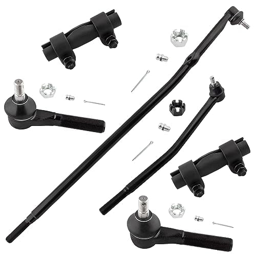 BOXI 6pcs Front Outer Tie Rods Inner Center Links Tie Rod Adjusting Sleeves Fit for Ford E-150 Club Wagon 2003-2005 / E-150 Econoline Club Wagon 1992-2002 | Replace DS1288 DS1286 ES3203 ES3342 ES2079S