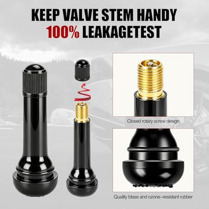 100PCS TR418 Valve Standard 2" Snap in Tubeless Rubber Tire Valve Stem TR 418 Black - color: 100PCS, size: TR418