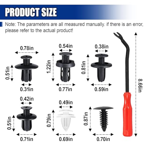 100PCS Car Bumper Retainer Clip with Fastener Remover - size: 100PCS&1Tool