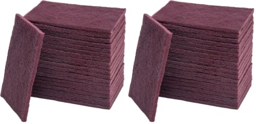 7447 General Purpose Scrub Pad - Maroon, 6" X 9", 20PCS Abrasive Finishing Pad for Paint Prep, Scuffing, Scouring, Sanding, Adhesion Scratch (Pack of 2) - size: 6" x 9" (Pack of 2)