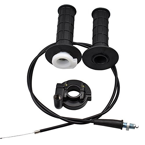Twist Throttle Accelerator Handle Grips and Cable Set for 7/8" 50cc 150cc 250cc Mini Bike ATV Quad Pit Bike Dirtbike (22mm) - size: Straight Cable