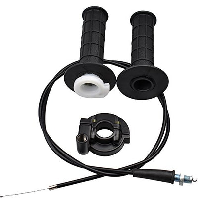 Twist Throttle Accelerator Handle Grips and Cable Set for 7/8" 50cc 150cc 250cc Mini Bike ATV Quad Pit Bike Dirtbike (22mm) - size: Straight Cable