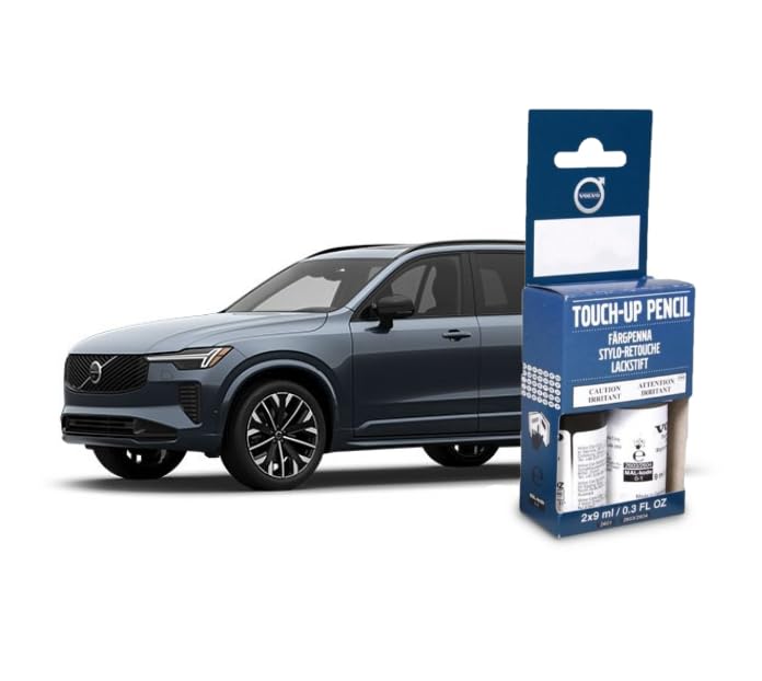 Volvo Touch Up Paint Pen, Includes Base Coat and Clear Coat, 2 x 9 ml (0.3 fl oz), OEM Factory Original (723 Denim Blue) - color: 723 Denim Blue