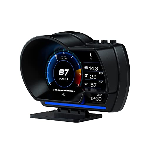 wiiyii OBD2 Gauge Display Head Up Display for Cars, Speedometer for Car P6