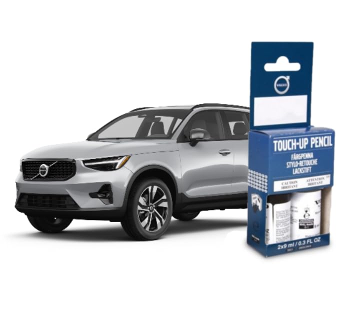 Volvo Touch Up Paint Pen, Includes Base Coat and Clear Coat, 2 x 9 ml (0.3 fl oz), OEM Factory Original (740 Vapour Grey Metallic) - color: 740 Vapour Grey Metallic