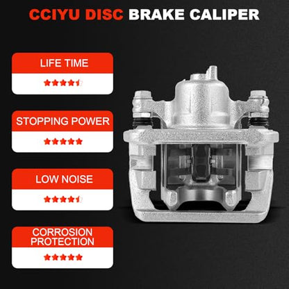 cciyu Rear Left Disc Brake Caliper Assembly With Bracket 19B1449 - size: Rear Left[19B1449]