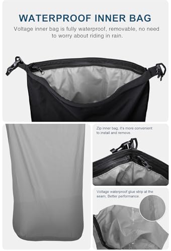 Rhinowalk Motor Saddle Bag Motorcycle Pannier Bag Waterproof Multifunctional Rear Rack Trunk Seat Bag (Black, 10L) - size: 10L