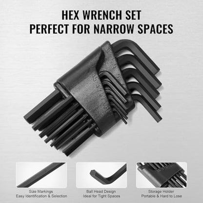VEVOR 121-Piece Mechanics Tool Set - 1/4" 3/8" 1/2" Drive Sockets - SAE and Metric Mechanic Tool Kit with Bits - Ratchet Handle, Wrenches, Accessories, and Plastic Storage Case for Automotive Repair - size: 121-PCS