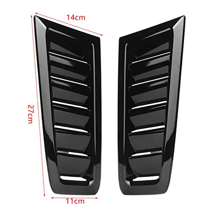 Universal Car Hood Vent Scoop Kit, Cold Air Intake Louvers for Auto Cooling, Fit for RS MK2 Bonnet Cover (Glossy Black) - color: Glossy Black