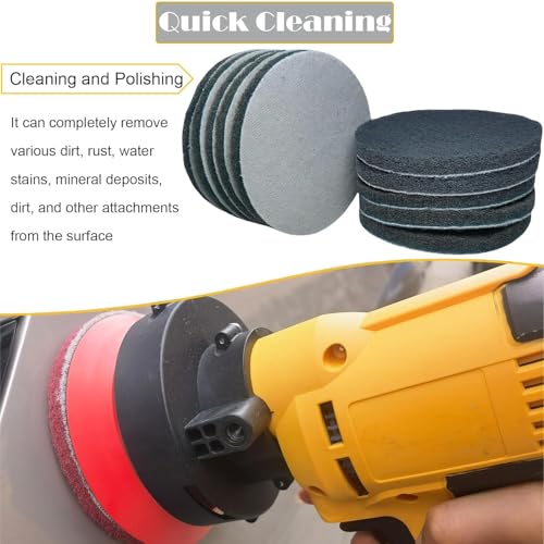 10 Pack 5 Inch 800 Grit Scrubber Scouring Pads Flocking Scuff Pads -5" Hoop and Loop Scuff Pads Conditioning Discs Polishing Pad for Furniture Automotive Cleaning, Rust Removal - style: 800 Grit