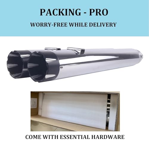 SHARKROAD 4" Slip On Mufflers for 2014-UP Indian Partial Models - color: 4" Chrome