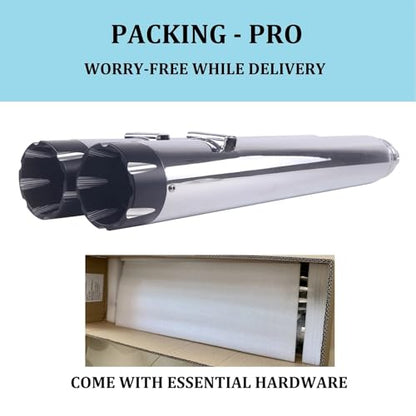SHARKROAD 4" Slip On Mufflers for 2014-UP Indian Partial Models - color: 4" Chrome