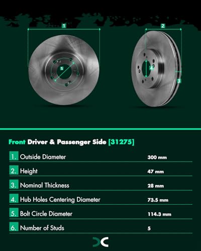 SCITOO - Brake Kits For Acura For CL 2001-2003,For TL 1999-2003 2006-2008 - size: Front 31275 + D787-7656 [2+4PCS]