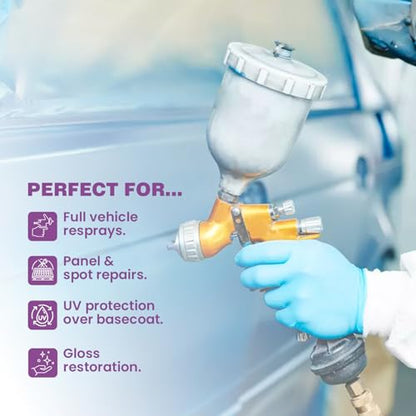 Roberlo Global 5000 2:1 High Gloss Medium Solid Polyurethane Acrylic Clear Coat with G5005 Standard Hardener Kit – Automotive Clear Coat Paint for Cars Clear Coat + Hardener 2.5L Kit