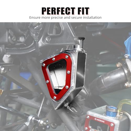 NICECNC Aluminum Radiator Tank, Reservoir Expansion Tank, Red - color: red