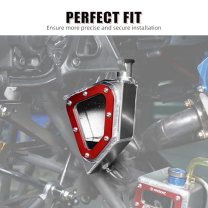 NICECNC Aluminum Radiator Tank, Reservoir Expansion Tank, Red - color: red