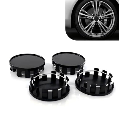 4 PCS Wheel Center Caps, ABS Plastic Snap-in Hub Cap, Waterproof Scratch-Resistant Rim Cover Fit for wheels with diameters between 1.96 and 2.1 inches, Universal for Most Cars (Black) - color: Black