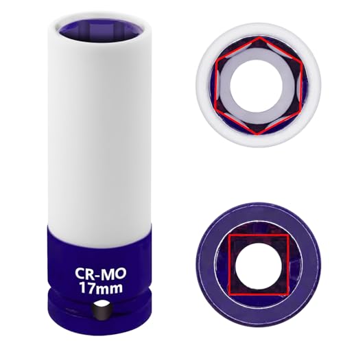 17mm 1/2"Drive Wheel Protector Impact Socket, Lug Nut Impact Socket - size: 17MM