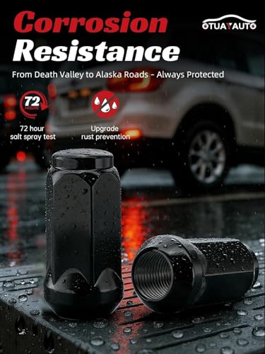 OTUAYAUTO 1/2-20 Black Lug Nuts, Replacement for Jeep Wrangler, Liberty - color: Black, size: 1/2-20"(Long), style: 20 PCS