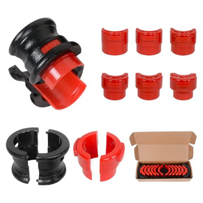 MOTO4U Motor Bike Fork Seal Driver Kit, Universal Motorcycle Fork Seal Driver Tool with 12 Plastic fork seal driver and 2 steel bodies,Fork Saver Dirt Bike (35-50mm,Red)
