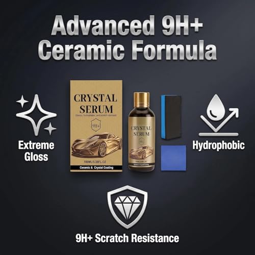 2PC PTZ Crystal Serum,2026 Upgrade Graphene Ceramic Coating for Cars,Car Coating Spray,9H Hardness, Long-Lasting Shine & Protection, Restores Paint, Glass & Wheel