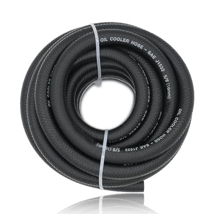 5/8 Transmission Oil Cooler Hose - 300 PSI Fuel Line Hose J1532 For Transmission Fluid, Oil, Coolant, Diesel, Hydraulic Fluid, Lubricant, Gas 20FT - size: 5/8 20FT without Clamps