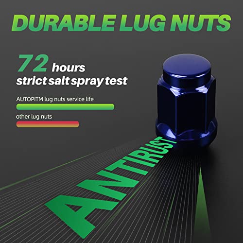 AUTOPTIM M12x1.5 Lug Nuts - 20Pcs Blue Closed End Lug Nut, 3/4"(19mm) Hex - color: Blue, size: M12x1.5, style: 20 Pcs
