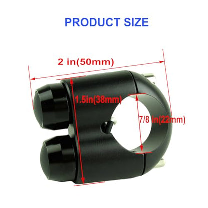 2 Buttons Aluminum Motorcycle Handlebar Switch Turn Signal Horn Headlight Starter Power Control for 7/8 inch bar Bobber Cafe Racer Chopper (Black, Fit 7/8 inch Handlebar) - size: Fit 7/8 inch Handlebar