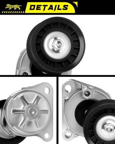 Oktiger 38452 Belt Tensioner Assembly with Pulley for Ford Escape 2007-2008 2.3L/2009-2012 2.5L, Focus 2006-2011 2.0L/2006-2007 2.3L, Fusion 2006-2009 2.3L/2010-2012 2.5L, OE # 6E5Z6A228A. - size: 38452